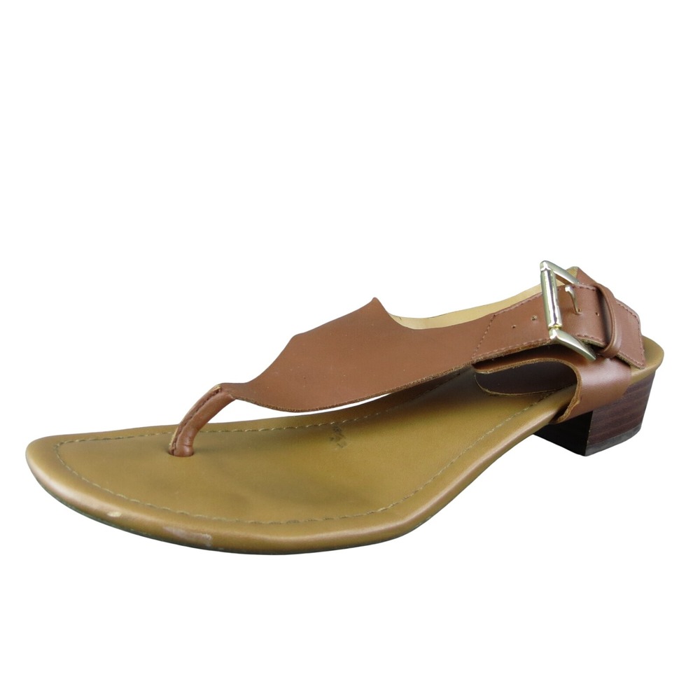 Tommy Hilfiger Kitty2 Womens Thong‎ Sandal Size 10 Casual Brown Faux Leather